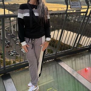 Stylish Black and White Women's two piece set